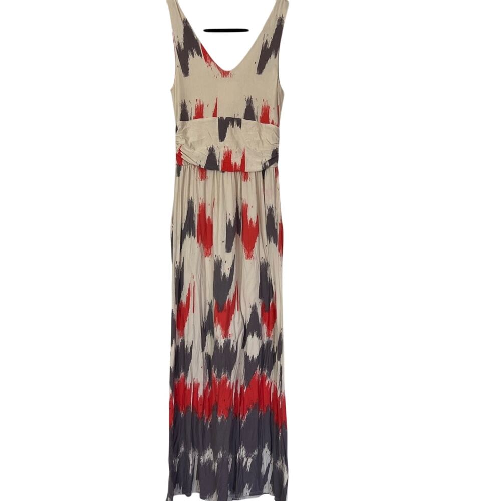 Maeve Anthropologie Dress Womens Small Sabine Ikat Print Sleeveless V-Neck Maxi